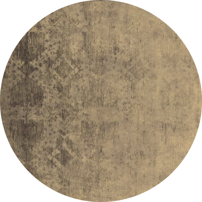 Round Persian Brown Bohemian Rug, urb2695brn