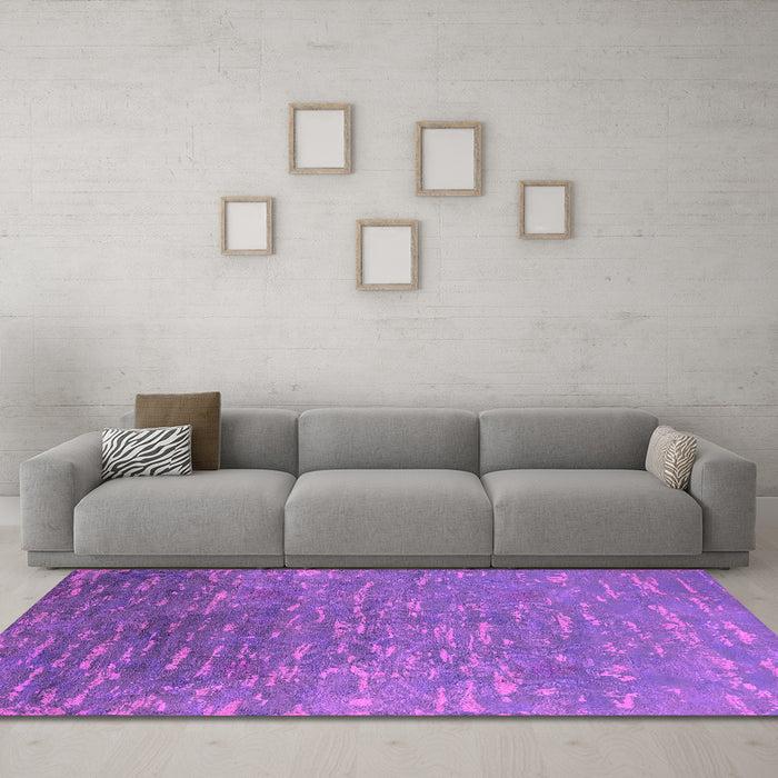 Machine Washable Oriental Pink Industrial Rug in a Living Room, wshurb2696pnk