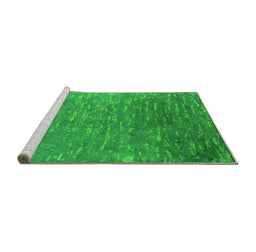Sideview of Machine Washable Oriental Green Industrial Area Rugs, wshurb2696grn