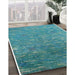 Machine Washable Industrial Modern Dark Cyan Green Rug in a Family Room, wshurb2696