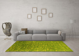 Machine Washable Oriental Yellow Industrial Rug in a Living Room, wshurb2696yw
