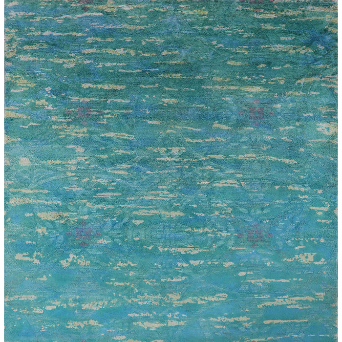 Square Machine Washable Industrial Modern Dark Cyan Green Rug, wshurb2696