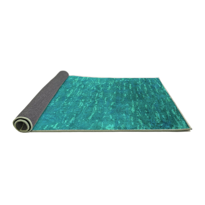 Sideview of Oriental Turquoise Industrial Rug, urb2696turq
