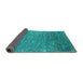 Sideview of Oriental Turquoise Industrial Rug, urb2696turq