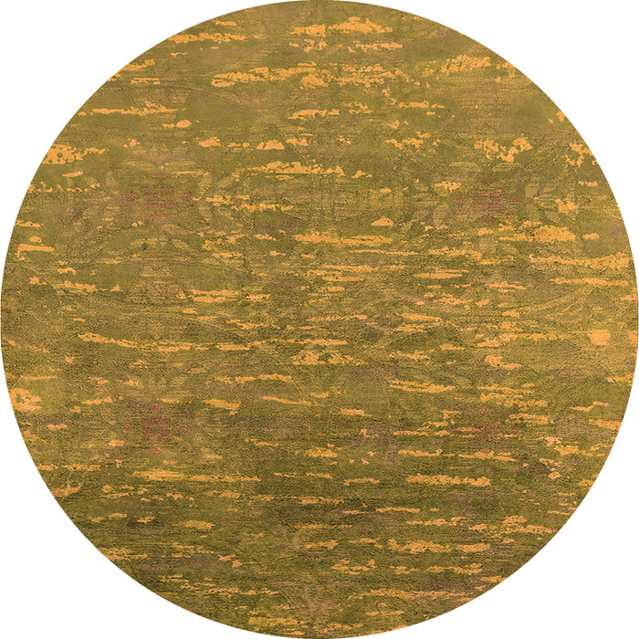 Round Machine Washable Oriental Orange Industrial Area Rugs, wshurb2696org