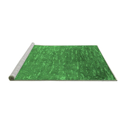 Sideview of Machine Washable Oriental Emerald Green Industrial Area Rugs, wshurb2696emgrn