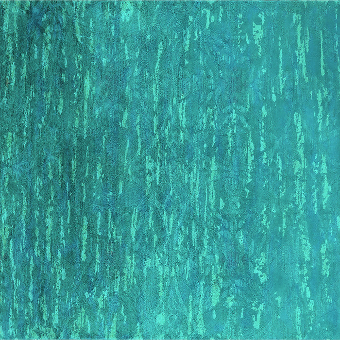 Square Oriental Turquoise Industrial Rug, urb2696turq