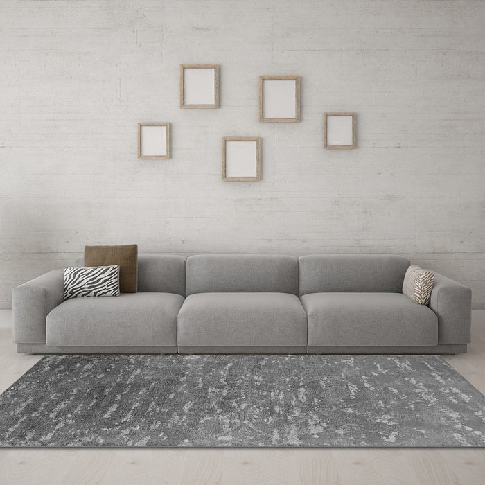 Machine Washable Oriental Gray Industrial Rug in a Living Room,, wshurb2696gry