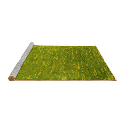 Sideview of Machine Washable Oriental Yellow Industrial Rug, wshurb2696yw
