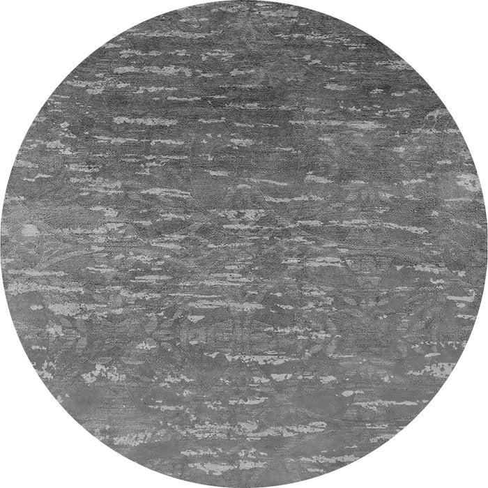 Round Oriental Gray Industrial Rug, urb2696gry