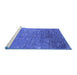 Sideview of Machine Washable Oriental Blue Industrial Rug, wshurb2696blu