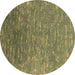 Round Oriental Brown Industrial Rug, urb2696brn