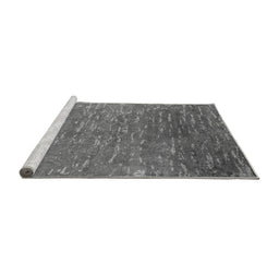 Sideview of Machine Washable Oriental Gray Industrial Rug, wshurb2696gry