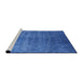 Sideview of Machine Washable Industrial Modern Blue Orchid Blue Rug, wshurb2697