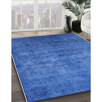 Mid-Century Modern Blue Orchid Blue Persian Rug, urb2697