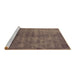 Sideview of Machine Washable Persian Brown Bohemian Rug, wshurb2697brn