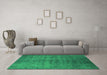 Machine Washable Persian Green Bohemian Area Rugs in a Living Room,, wshurb2697grn