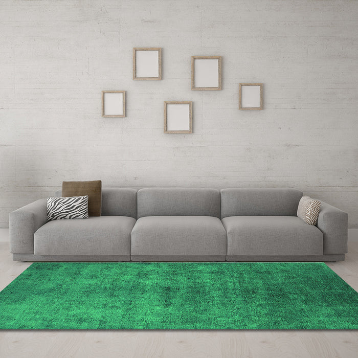 Machine Washable Persian Green Bohemian Area Rugs in a Living Room,, wshurb2697grn