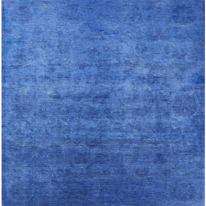 Square Mid-Century Modern Blue Orchid Blue Persian Rug, urb2697