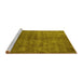 Sideview of Machine Washable Persian Yellow Bohemian Rug, wshurb2697yw