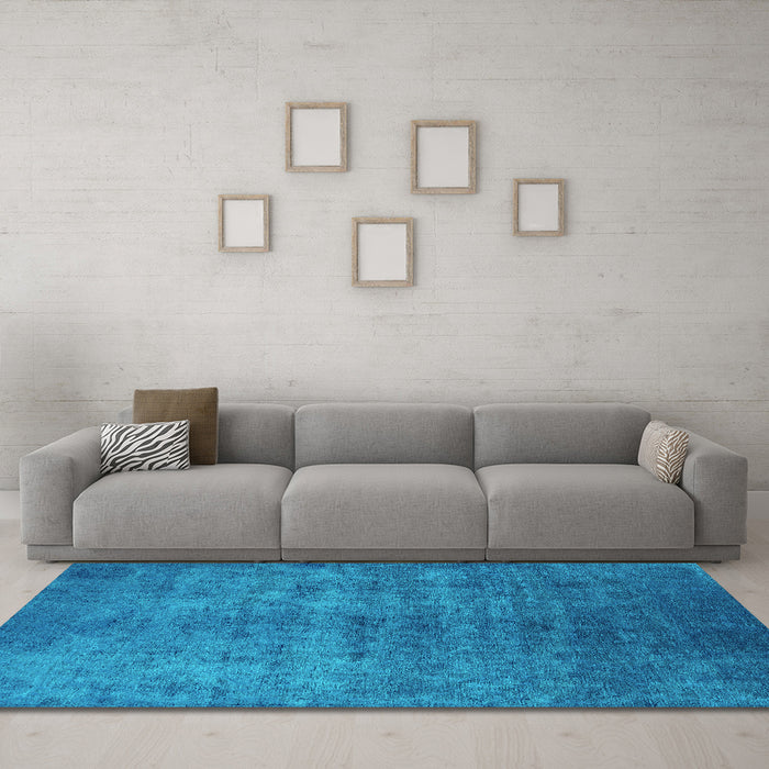 Machine Washable Persian Turquoise Bohemian Area Rugs in a Living Room,, wshurb2697turq
