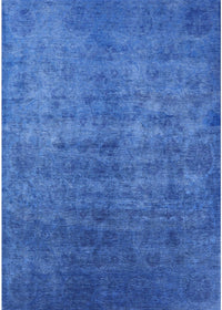 Machine Washable Industrial Modern Blue Orchid Blue Rug, wshurb2697