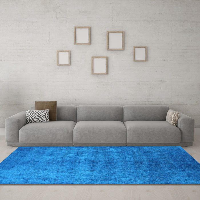 Machine Washable Persian Light Blue Bohemian Rug in a Living Room, wshurb2697lblu
