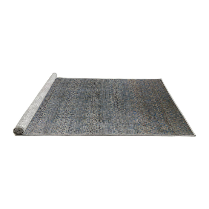 Sideview of Machine Washable Industrial Modern Carbon Gray Rug, wshurb2698