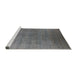 Sideview of Machine Washable Industrial Modern Carbon Gray Rug, wshurb2698