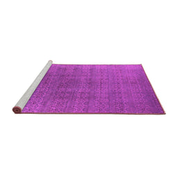 Sideview of Machine Washable Oriental Pink Industrial Rug, wshurb2698pnk