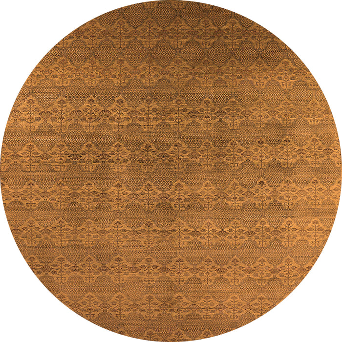 Round Oriental Orange Industrial Rug, urb2698org