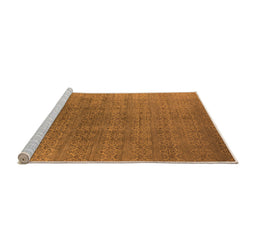 Sideview of Machine Washable Oriental Orange Industrial Area Rugs, wshurb2698org