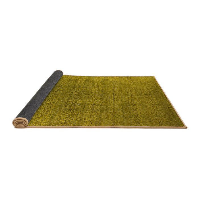 Sideview of Oriental Yellow Industrial Rug, urb2698yw