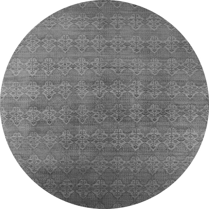 Round Oriental Gray Industrial Rug, urb2698gry