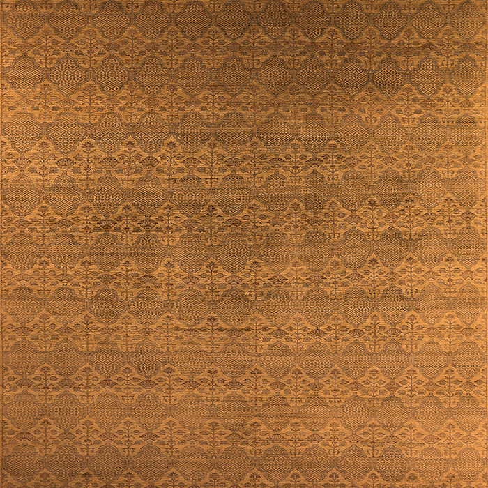 Square Machine Washable Oriental Orange Industrial Area Rugs, wshurb2698org