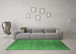 Machine Washable Oriental Emerald Green Industrial Area Rugs in a Living Room,, wshurb2698emgrn