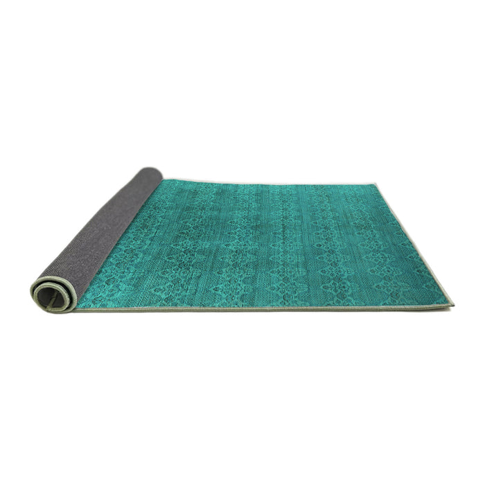Sideview of Oriental Turquoise Industrial Rug, urb2698turq