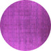 Round Machine Washable Oriental Pink Industrial Rug, wshurb2698pnk