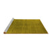 Sideview of Machine Washable Oriental Yellow Industrial Rug, wshurb2698yw