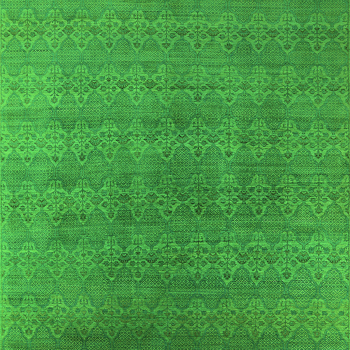 Machine Washable Oriental Green Industrial Area Rugs, wshurb2698grn