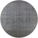 Round Mid-Century Modern Carbon Gray Oriental Rug, urb2698