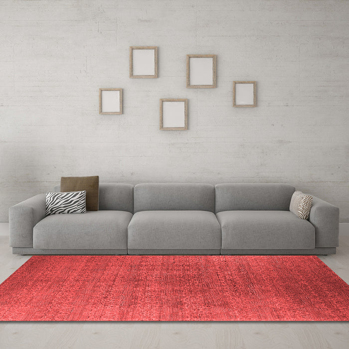 Industrial Red Washable Rugs