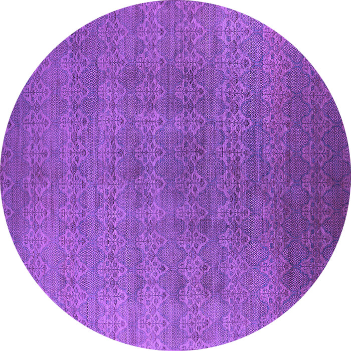 Round Oriental Purple Industrial Rug, urb2698pur