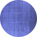 Round Oriental Blue Industrial Rug, urb2698blu