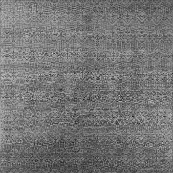 Square Machine Washable Oriental Gray Industrial Rug, wshurb2698gry
