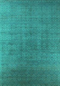 Oriental Turquoise Industrial Rug, urb2698turq