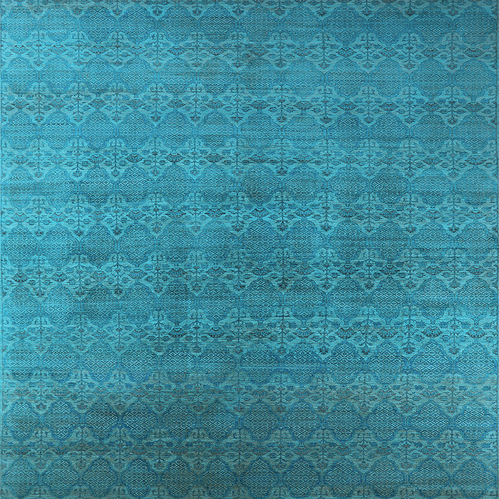Square Oriental Light Blue Industrial Rug, urb2698lblu