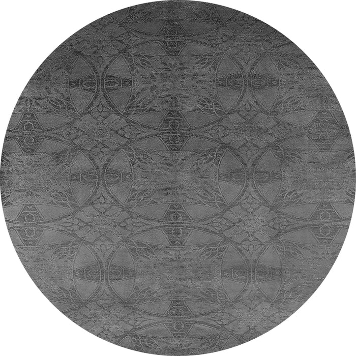 Round Persian Gray Bohemian Rug, urb2699gry