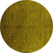 Round Persian Yellow Bohemian Rug, urb2699yw