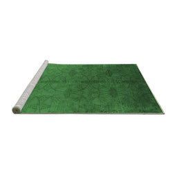 Sideview of Machine Washable Persian Emerald Green Bohemian Area Rugs, wshurb2699emgrn